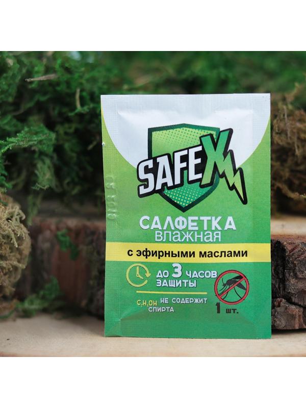 Влажная салфетка от комаров на основе натуральных эфирных масел, SAFEX 1 шт