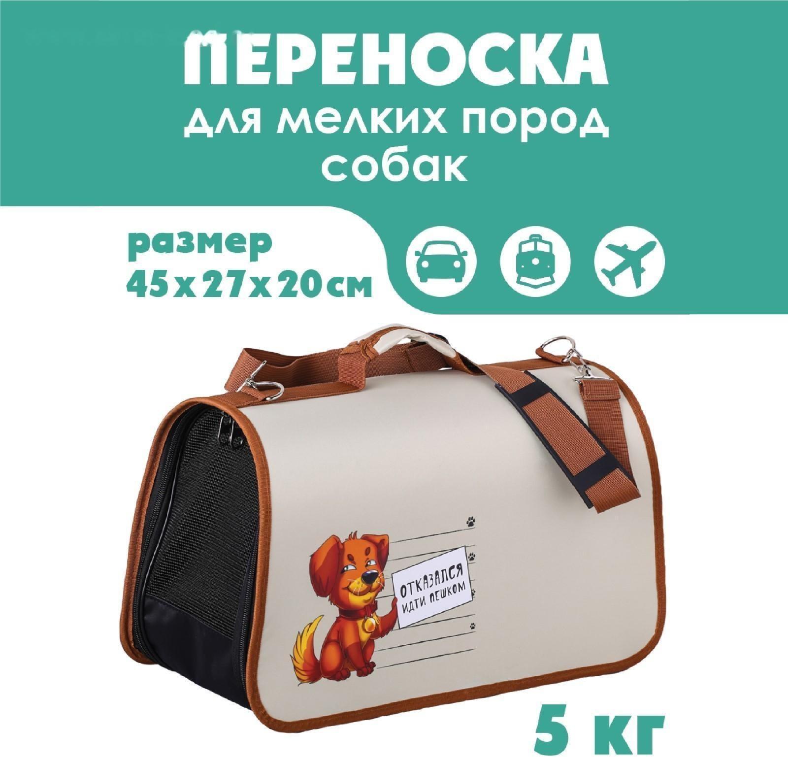 Сумка-переноска раскладная, каркасная «Отказался идти пешком» 45x27x20 см