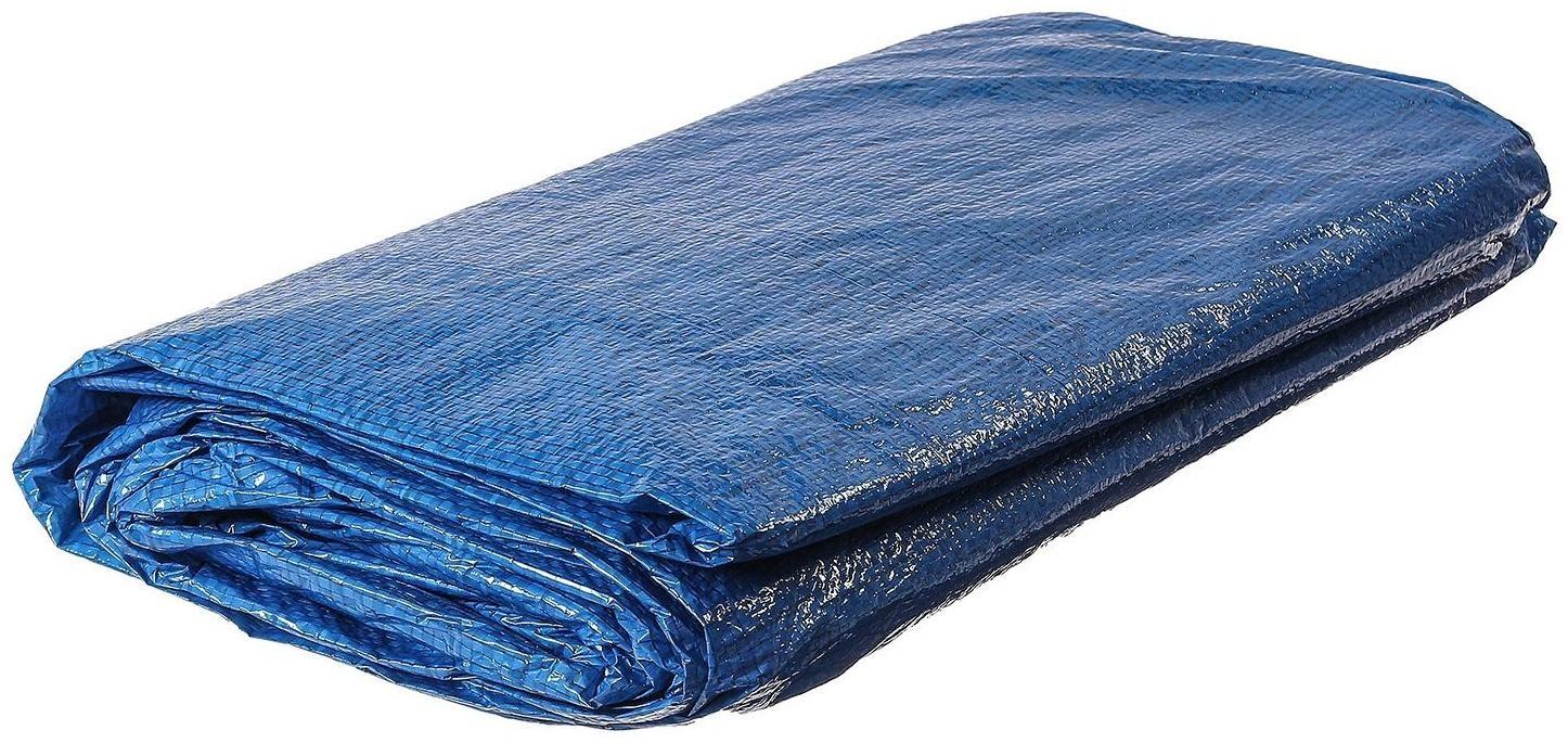 Тент защитный, 6 × 4 м, плотность 60 г/м², УФ, люверсы шаг 1 м, голубой