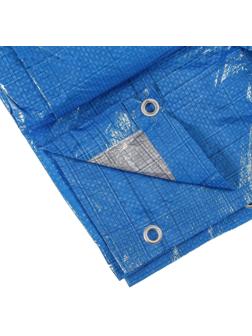 Тент защитный, 6 × 4 м, плотность 60 г/м², УФ, люверсы шаг 1 м, голубой