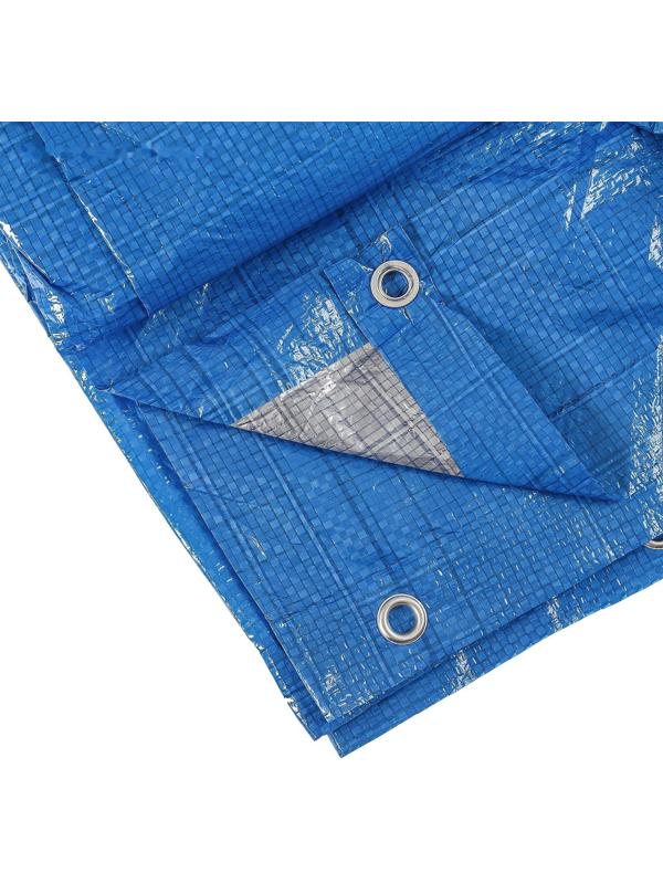 Тент защитный, 6 × 4 м, плотность 60 г/м², УФ, люверсы шаг 1 м, голубой