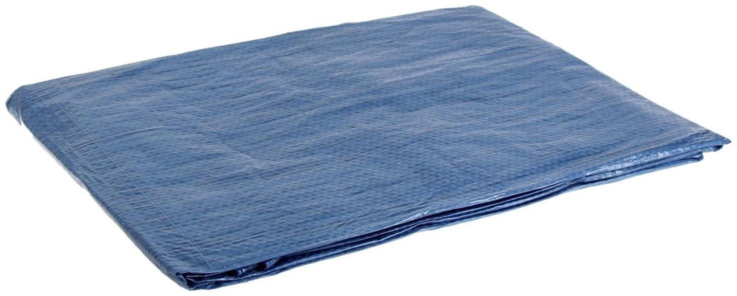 Тент защитный, 5 × 3 м, плотность 60 г/м², люверсы шаг 1 м, тарпаулин, УФ, голубой