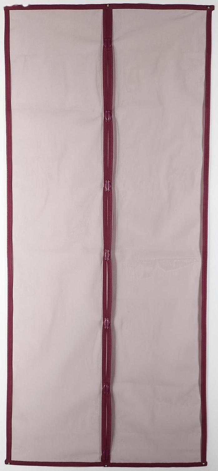 Сетка антимоскитная на магнитах для защиты от насекомых, 100×210 см, цвет бордовый