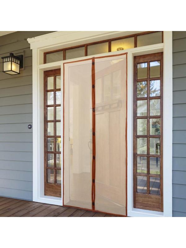 Сетка антимоскитная на магнитах для защиты от насекомых, 90×210 см, цвет коричневый