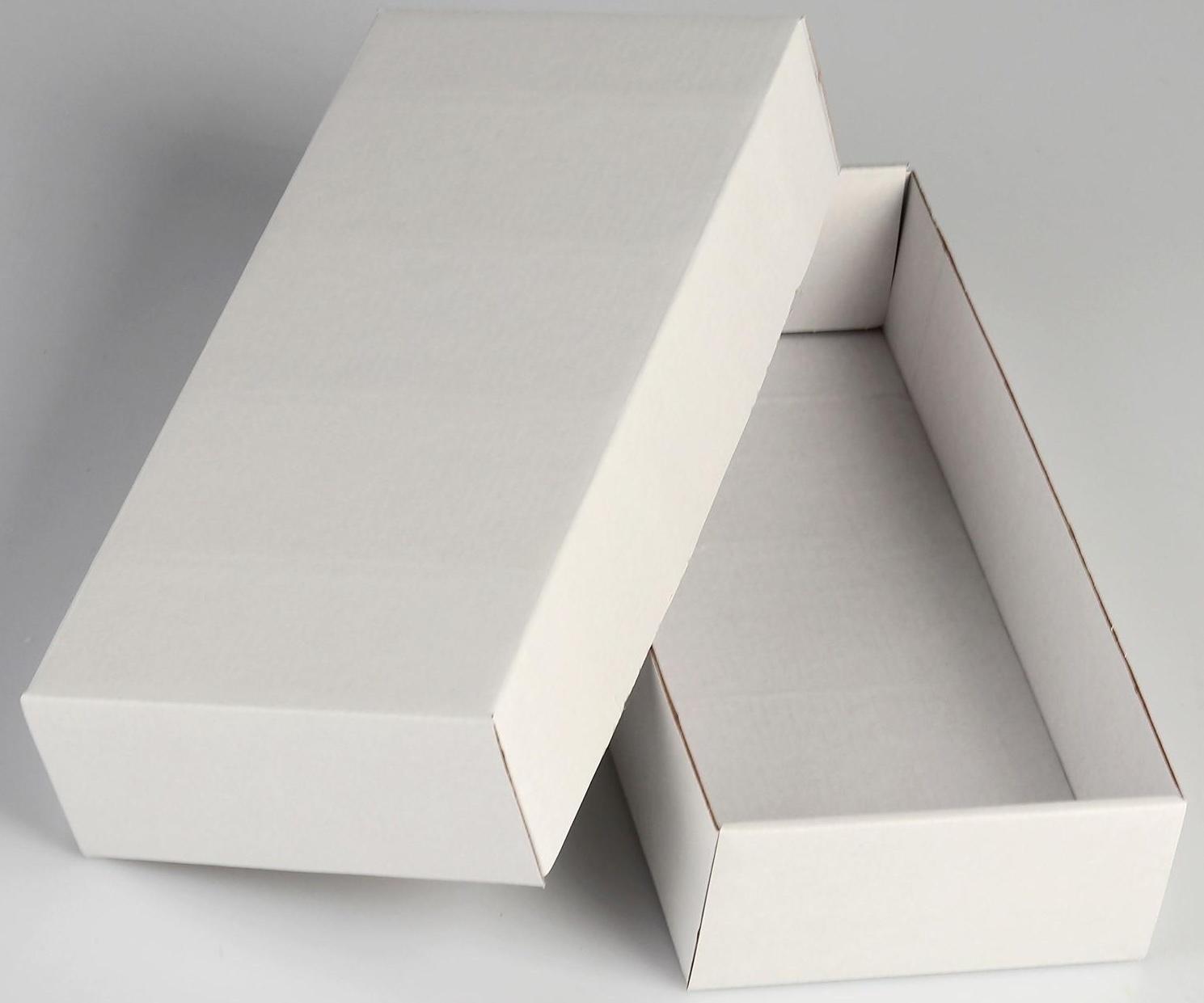 Коробка сборная без печати крышка-дно белая без окна 24 х 11,5 х 4,5 см