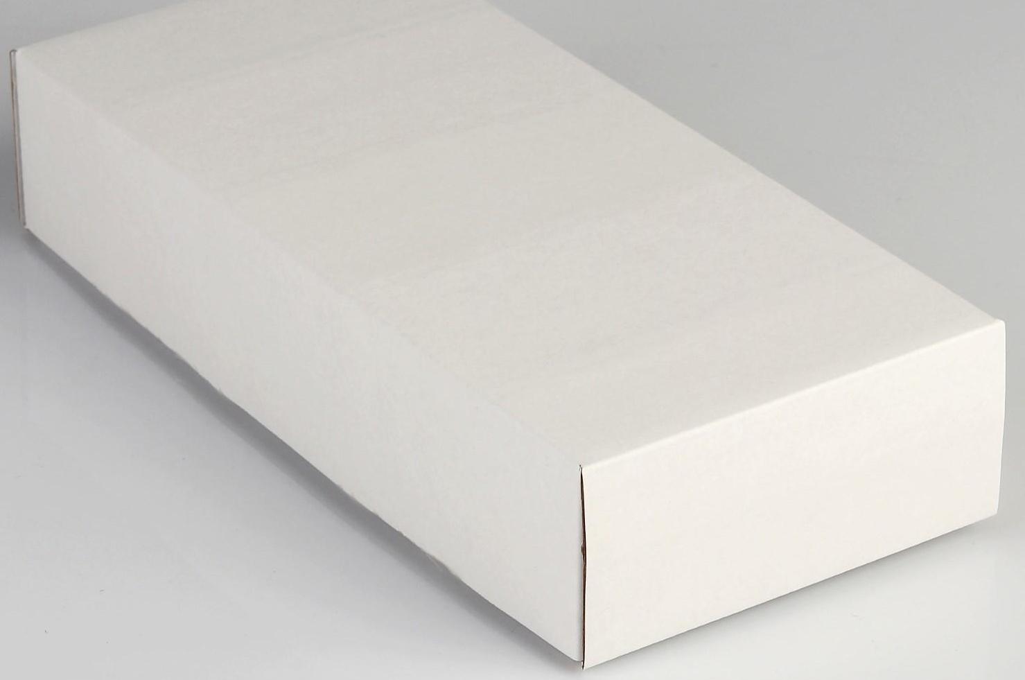 Коробка сборная без печати крышка-дно белая без окна 24 х 11,5 х 4,5 см