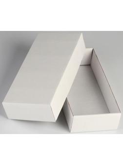 Коробка сборная без печати крышка-дно белая без окна 24 х 11,5 х 4,5 см