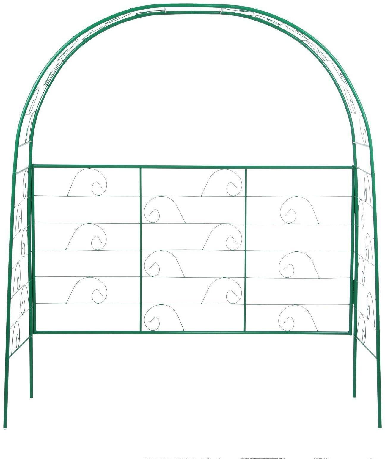 Арка садовая, разборная, 180 × 150 × 50 см, металл, зелёная, «Беседка»