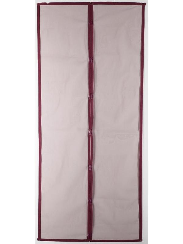 Сетка антимоскитная на магнитах для защиты от насекомых, 90×210 см, цвет бордовый