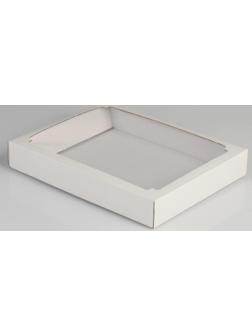 Коробка сборная, крышка-дно, с окном, белая, 26 х 21 х 4 см