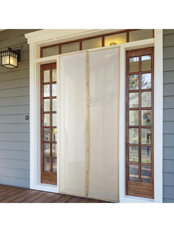 Сетка антимоскитная на магнитах для защиты от насекомых, 80×210 см, цвет бежевый