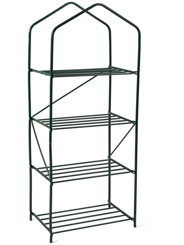 Стеллаж для рассады, 4 полки, 160 × 60 × 40 см, металлический каркас d = 16 мм, без чехла