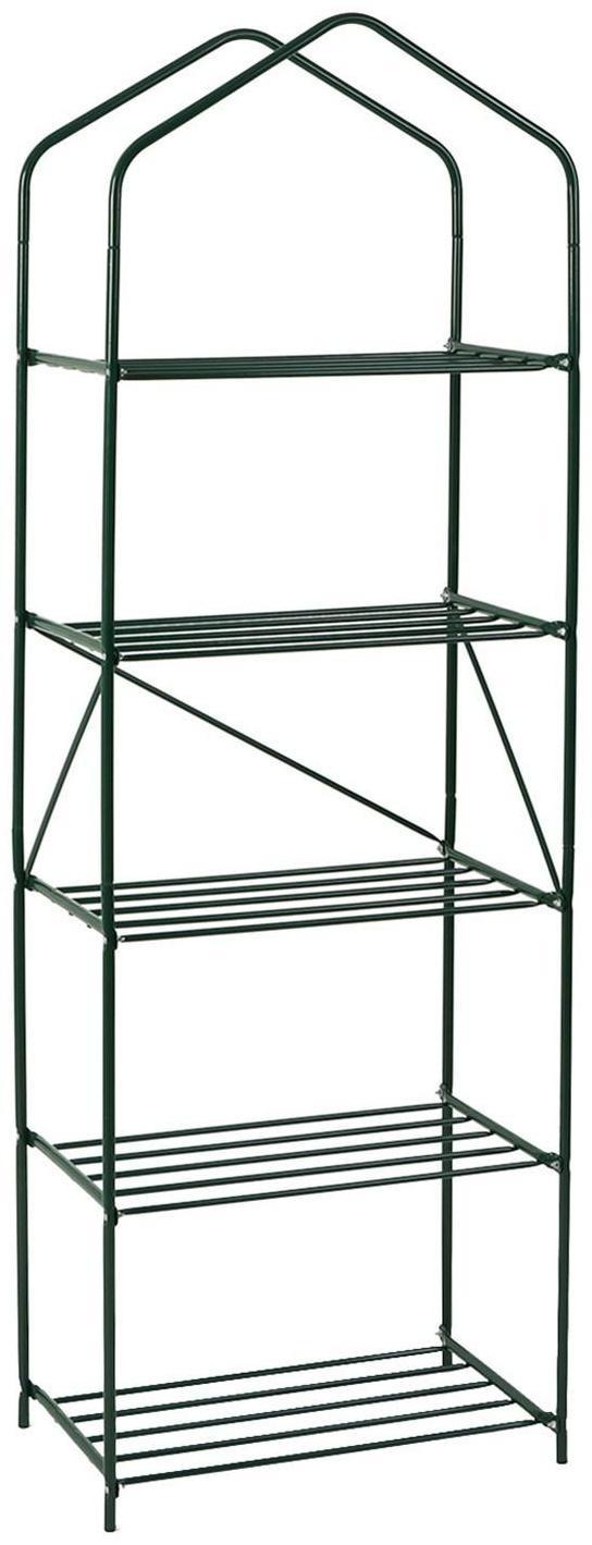 Стеллаж для рассады, 5 полок, 190 × 65 × 40 см, металлический каркас d = 10 мм, без чехла, разборный