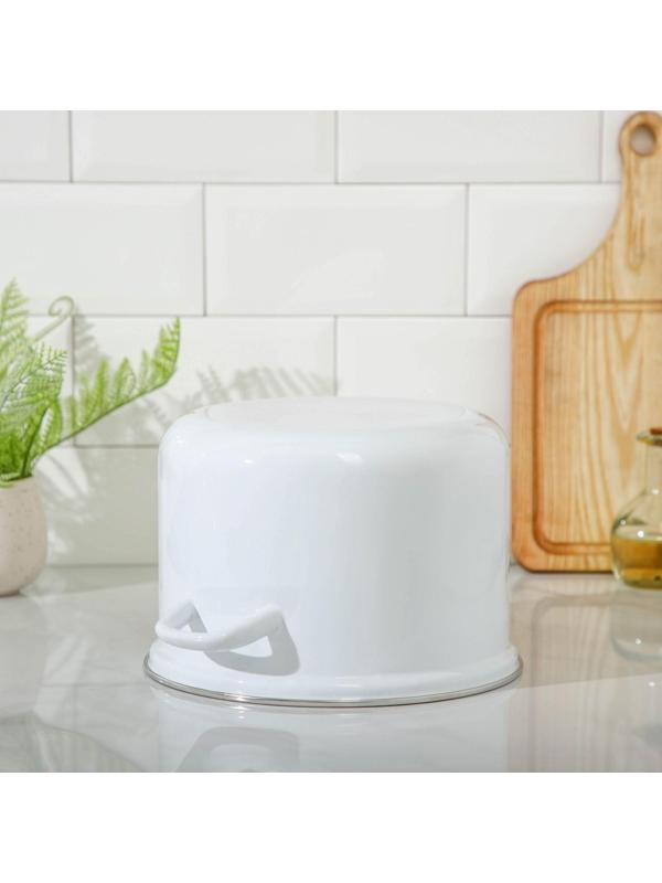 Кастрюля цилиндрическая, 6 л, без деколи, индукция, цвет белый