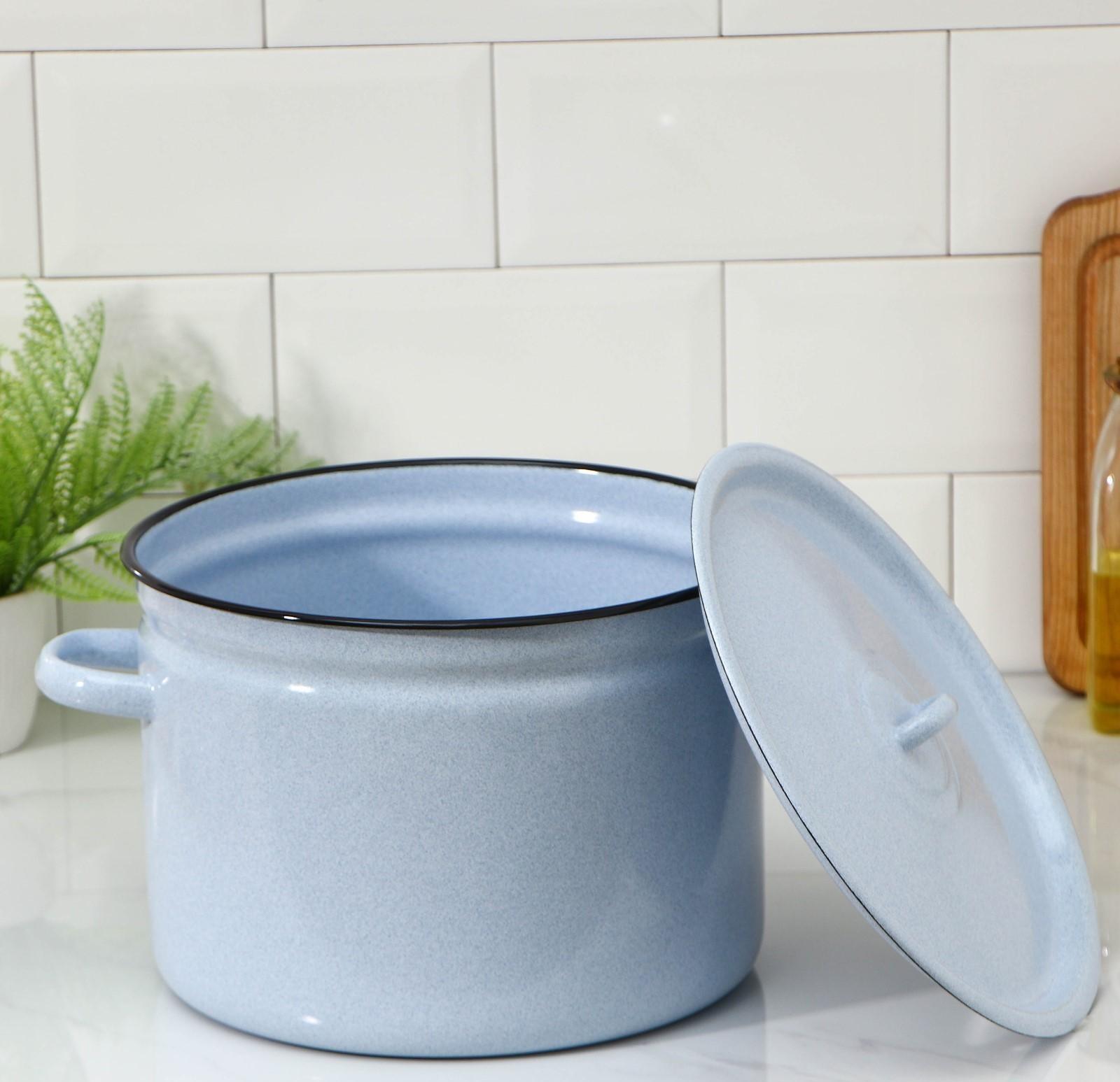 Кастрюля без деколи, 7 л, индукция, цвет МИКС