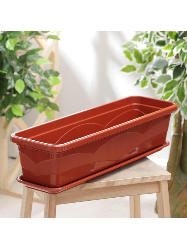 Ящик балконный для цветов, 60 см, цвет терракотовый