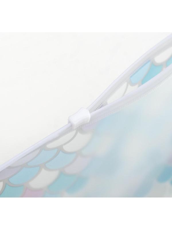 Косметичка для купальника, отдел на зип-локе, цвет белый / голубой