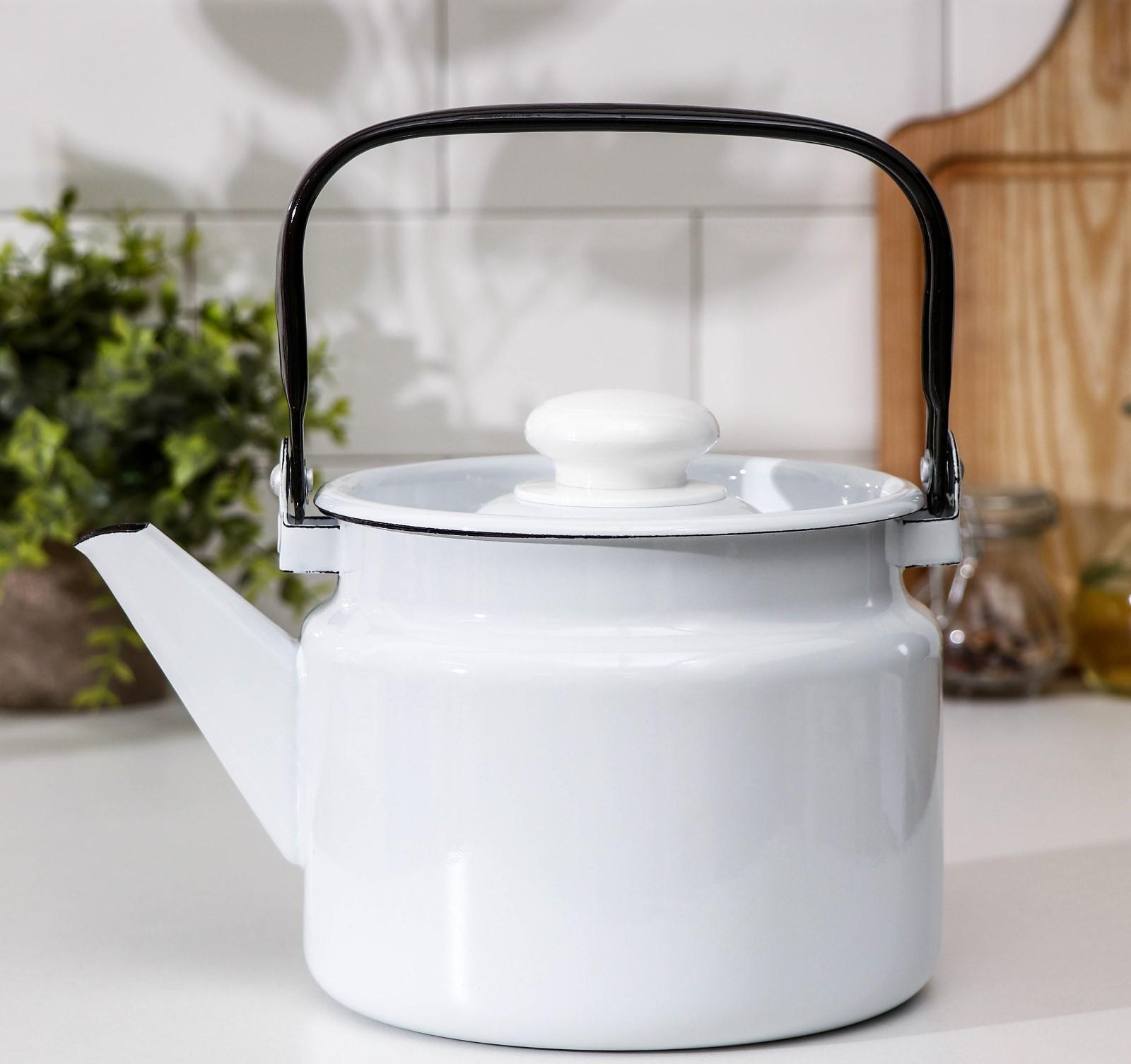 Чайник без деколи, 2 л, индукция, цвет белый