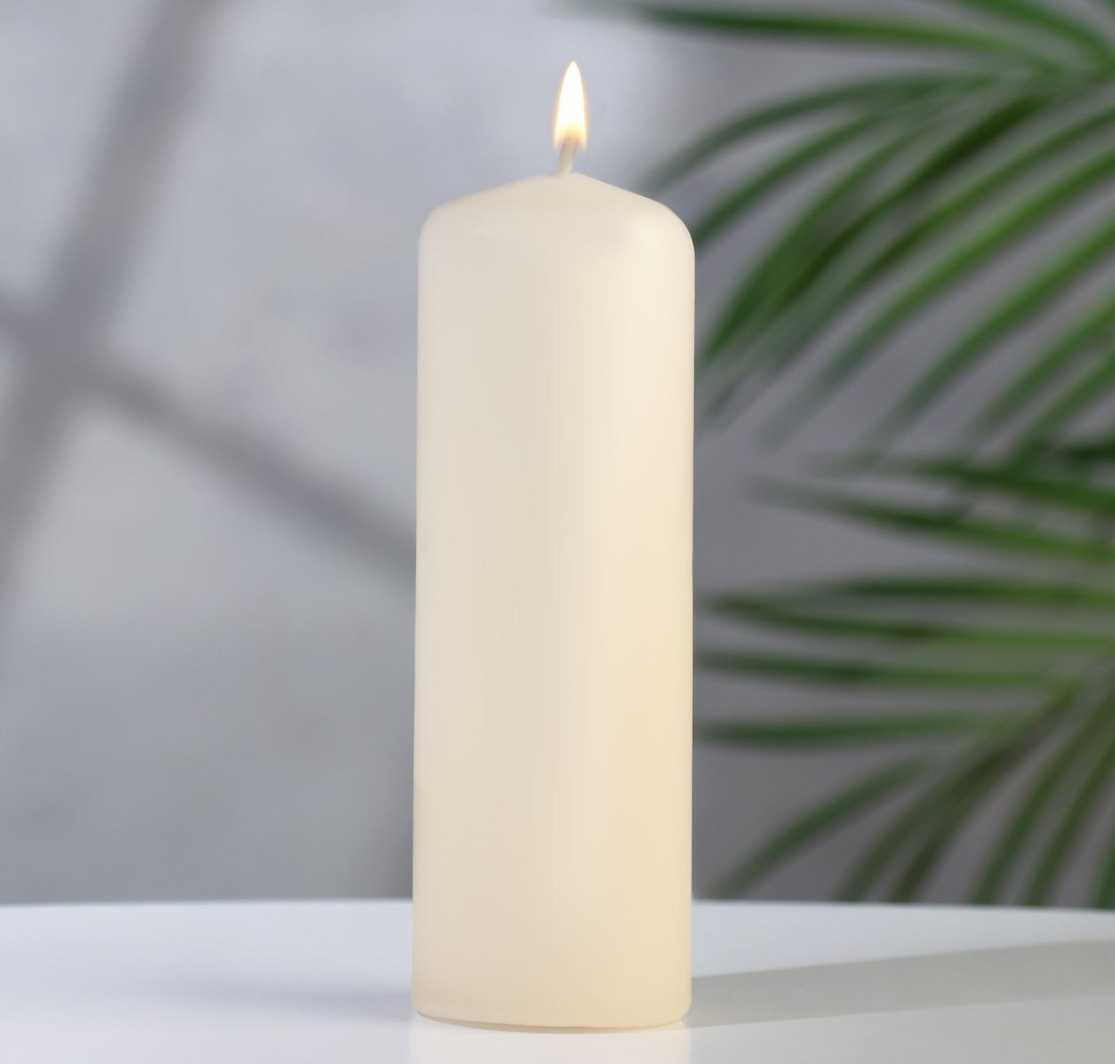 Свеча - цилиндр, 4×12 см, 15 ч, шампань