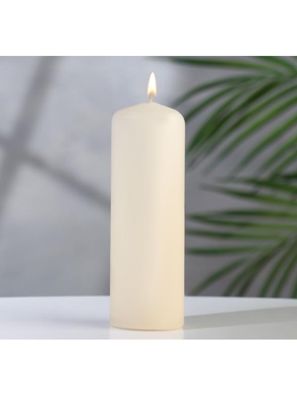 Свеча - цилиндр, 4×12 см, 15 ч, шампань