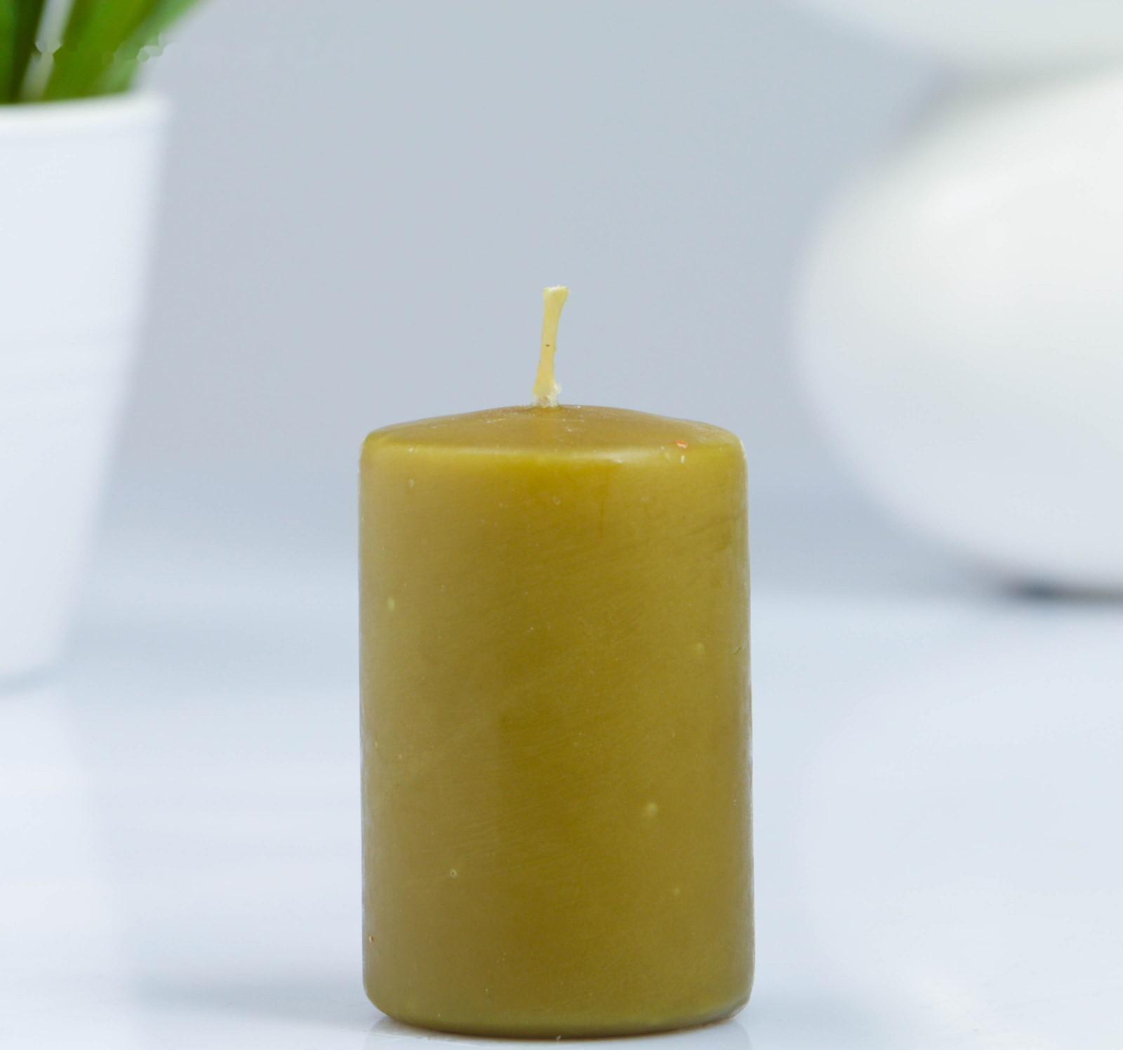 Свеча - цилиндр, 4×6 см, 9 ч, оливковая