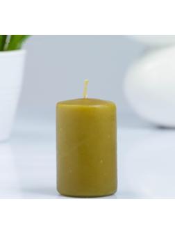 Свеча - цилиндр, 4×6 см, 9 ч, оливковая