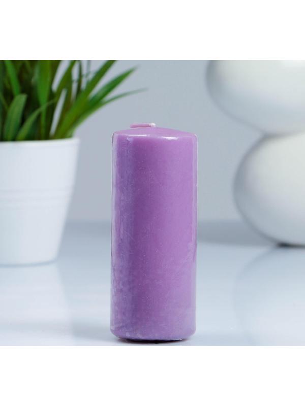 Свеча - цилиндр, 4×12 см, 15 ч, лаванда