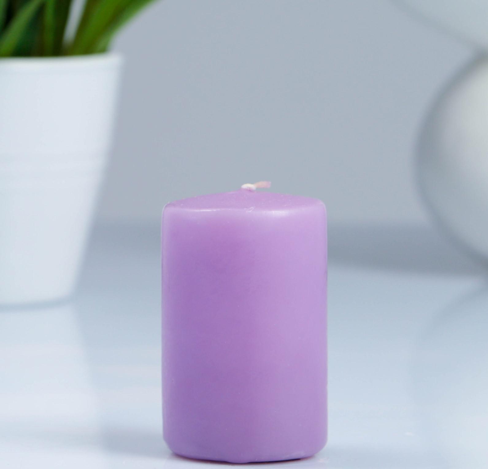 Свеча - цилиндр, 4×6 см, 9 ч, лаванда
