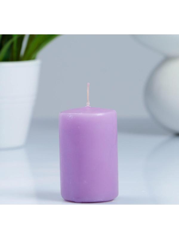 Свеча - цилиндр, 4×6 см, 9 ч, лаванда