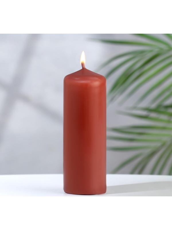 Свеча - цилиндр, 4×12 см, 15 ч, каштан