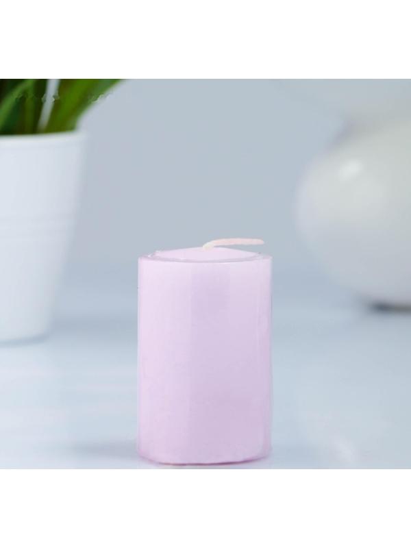 Свеча - цилиндр, 4×6 см, 9 ч, светло-розовая