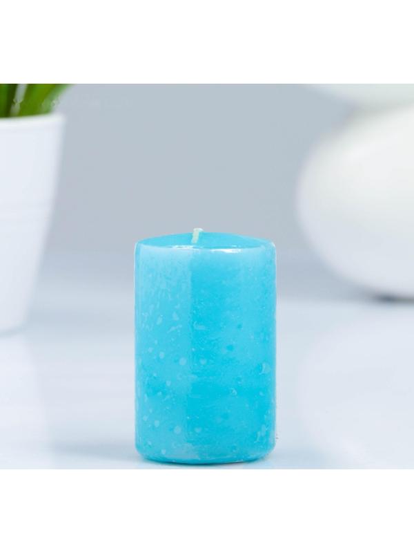 Свеча - цилиндр, 4×6 см, 9 ч, бирюза