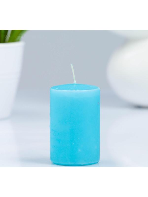 Свеча - цилиндр, 4×6 см, 9 ч, бирюза