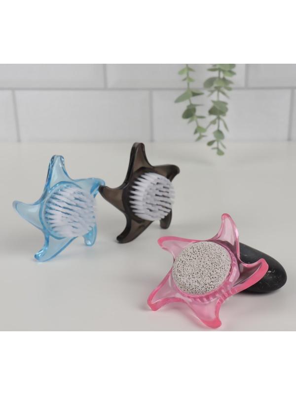 Пемза для педикюра с щёткой «Звезда», 9 см, цвет МИКС