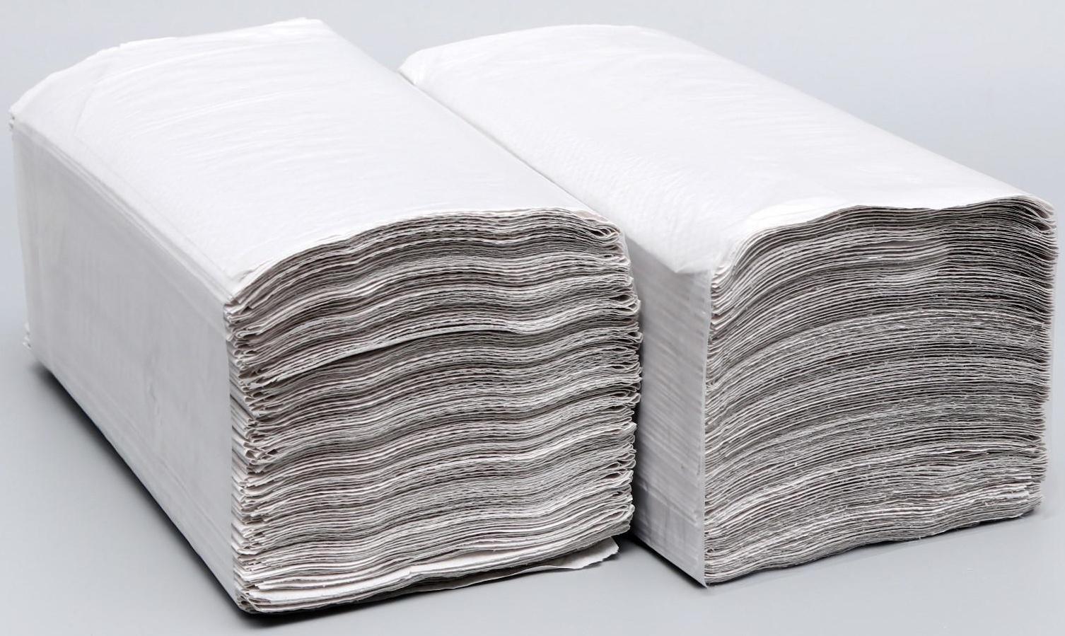 Полотенца бумажные V-сложения светло-серые 35 г/ м2, 250 листов, 20 шт.