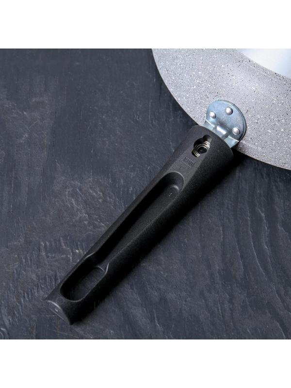 Сковорода, d=26 см, съёмная ручка, антипригарное покрытие, цвет серый