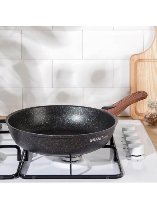 Сковорода Granit ultra blue, d=26 cм, съёмная ручка, антипригарное покрытие, цвет чёрный