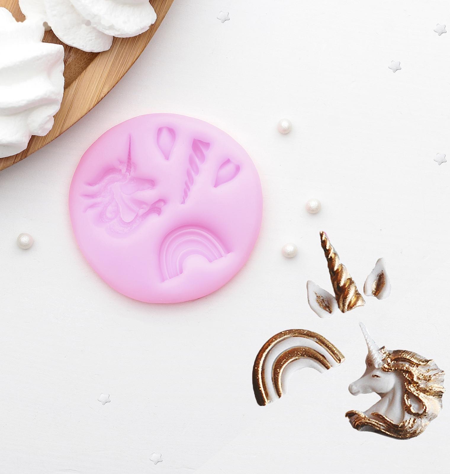 Молд «Радужный единорог», 6,3×0,5 см, цвет МИКС