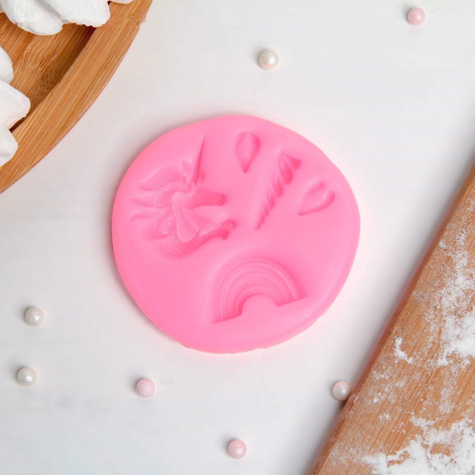 Молд «Радужный единорог», 6,3×0,5 см, цвет МИКС