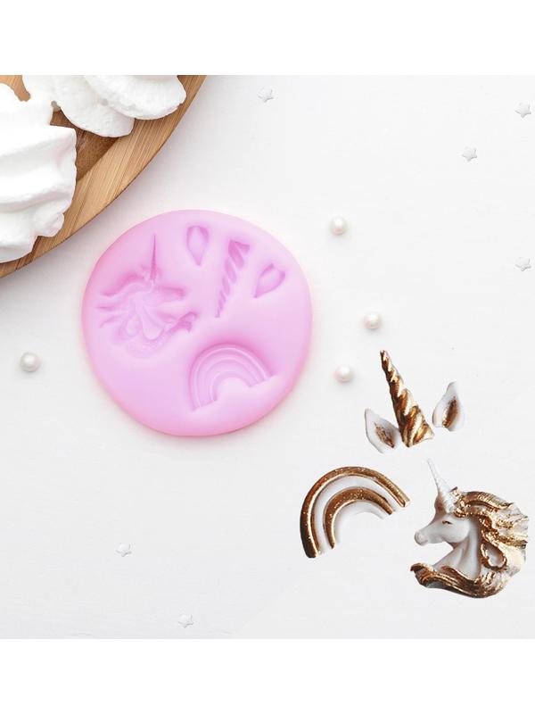 Молд «Радужный единорог», 6,3×0,5 см, цвет МИКС