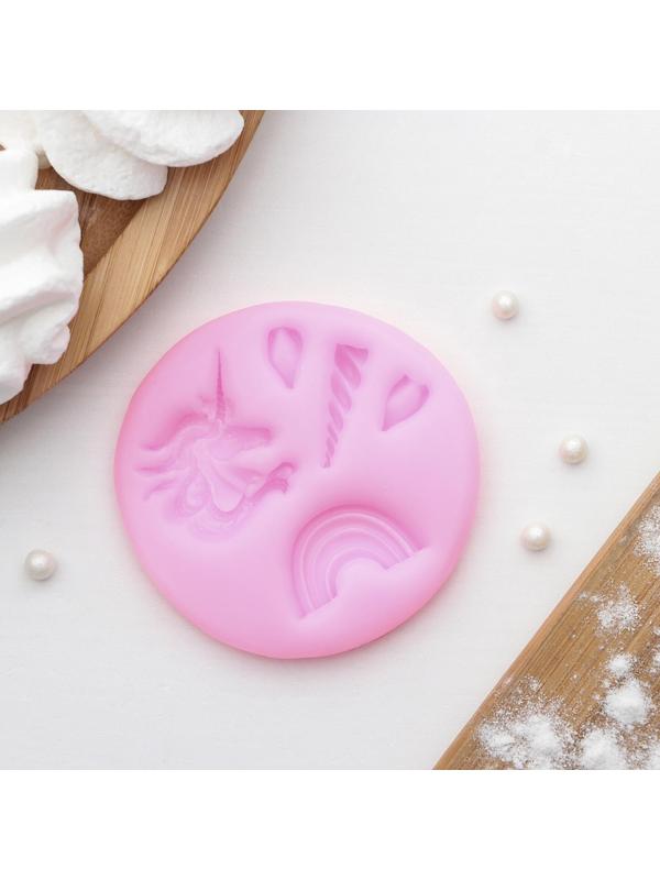 Молд «Радужный единорог», 6,3×0,5 см, цвет МИКС