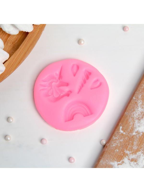 Молд «Радужный единорог», 6,3×0,5 см, цвет МИКС