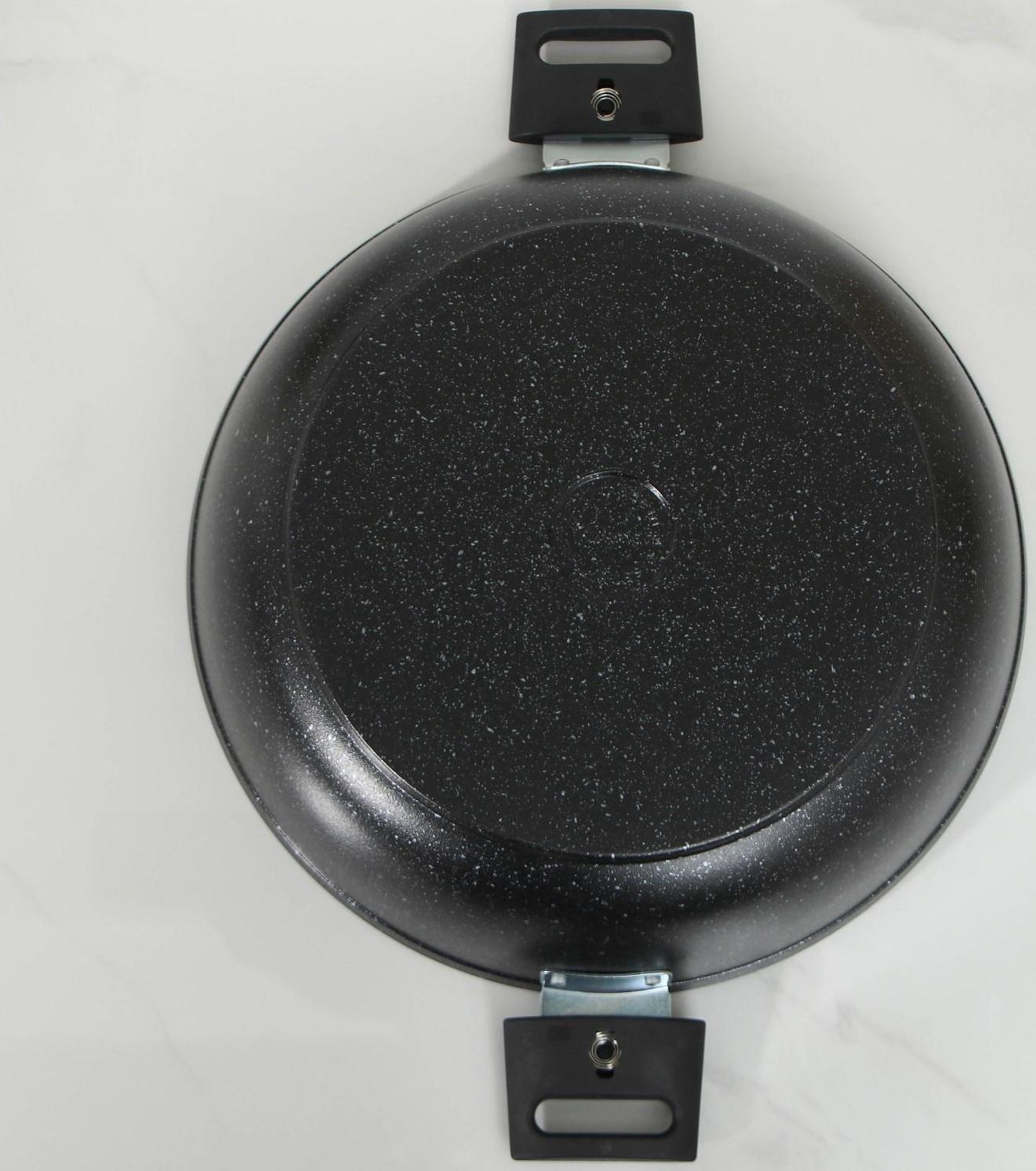 Сотейник, d=30 см, съёмные ручки, стеклянная крышка, антипригарное покрытие, цвет тёмный мрамор