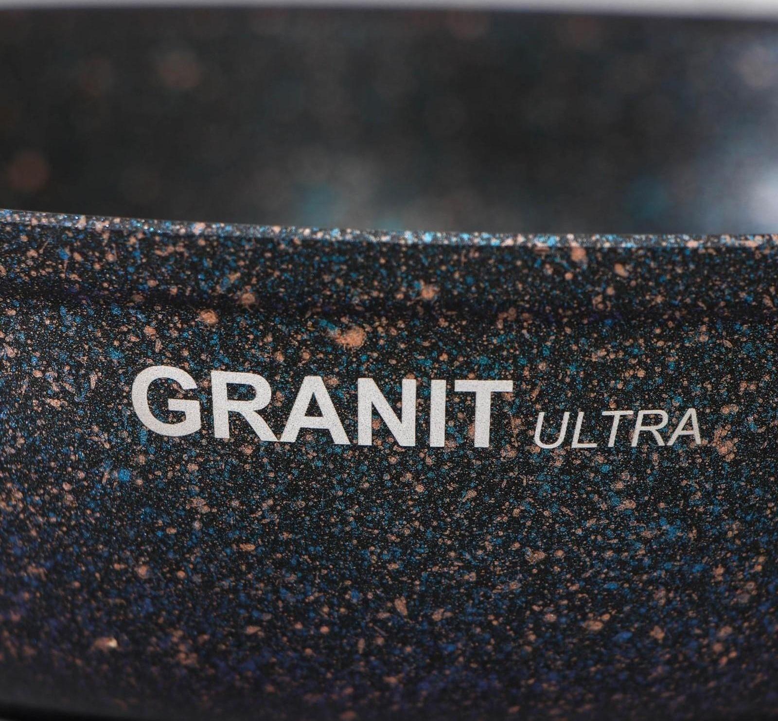 Сковорода Granit ultra blue, d=24 см, съёмная ручка, антипригарное покрытие, цвет чёрный