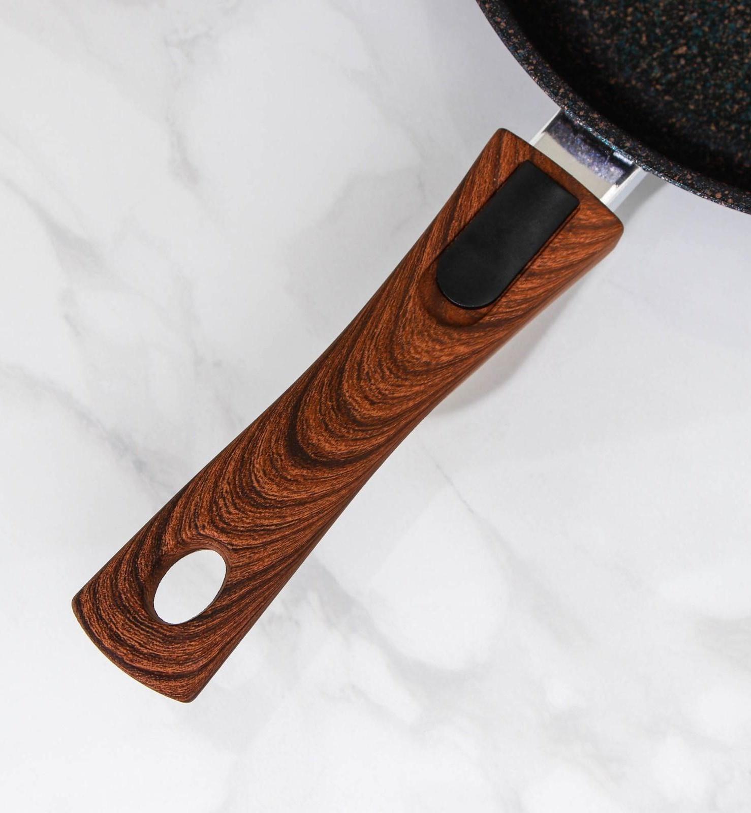 Сковорода Granit ultra blue, d=24 см, съёмная ручка, антипригарное покрытие, цвет чёрный