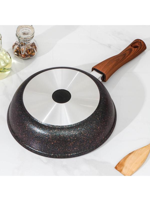 Сковорода Granit ultra blue, d=24 см, съёмная ручка, антипригарное покрытие, цвет чёрный