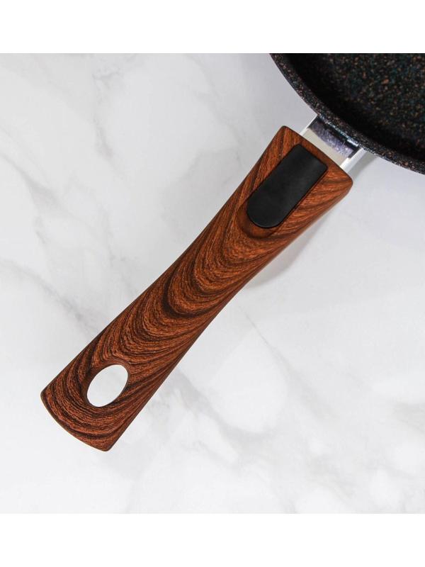 Сковорода Granit ultra blue, d=24 см, съёмная ручка, антипригарное покрытие, цвет чёрный