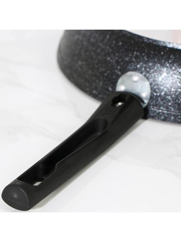 Сковорода, d=26 см, съёмная ручка, антипригарное покрытие, цвет тёмный мрамор