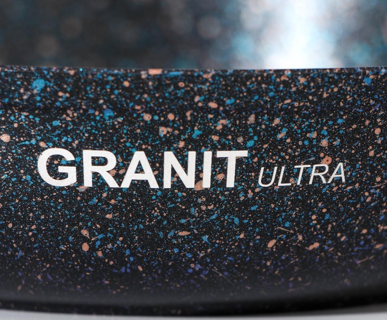 Сковорода Granit ultra blue, d=22 см, съёмная ручка, антипригарное покрытие, цвет чёрный