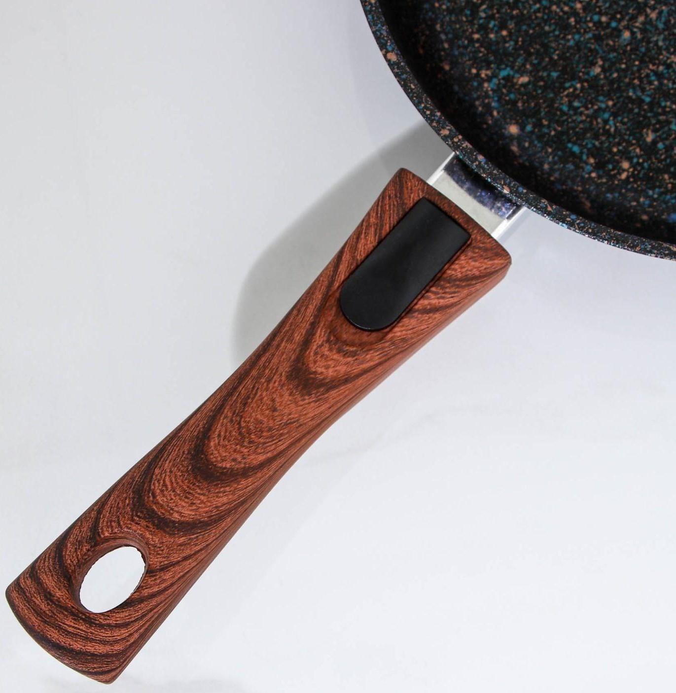 Сковорода Granit ultra blue, d=22 см, съёмная ручка, антипригарное покрытие, цвет чёрный